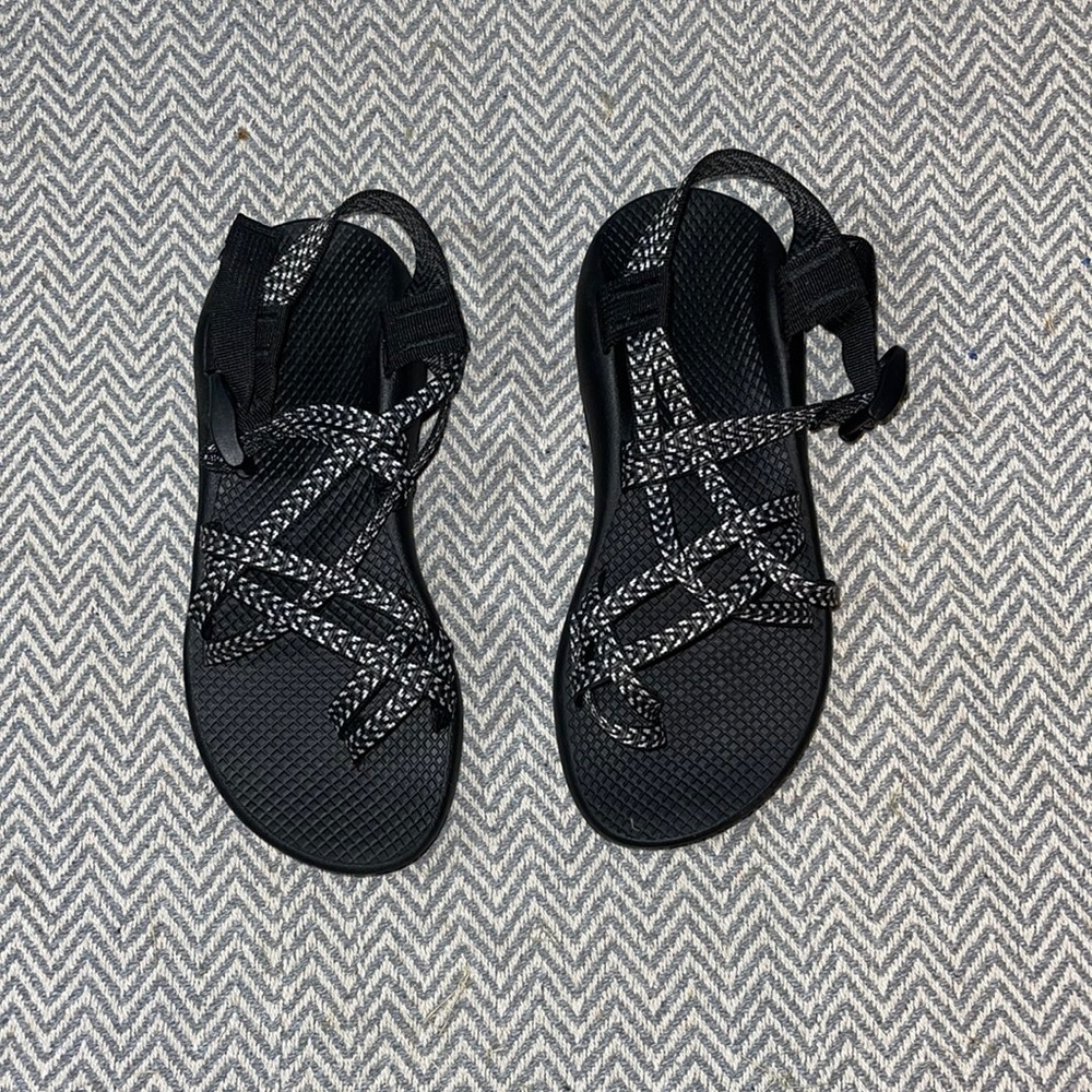 Women's Chaco Sandals With Black And White Double Straps